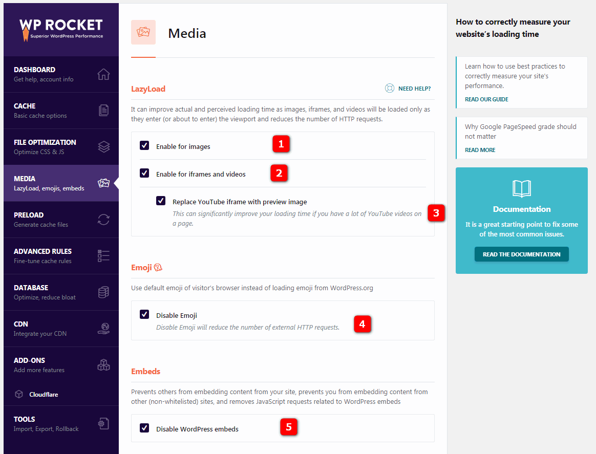 wp-rocket-media-settings