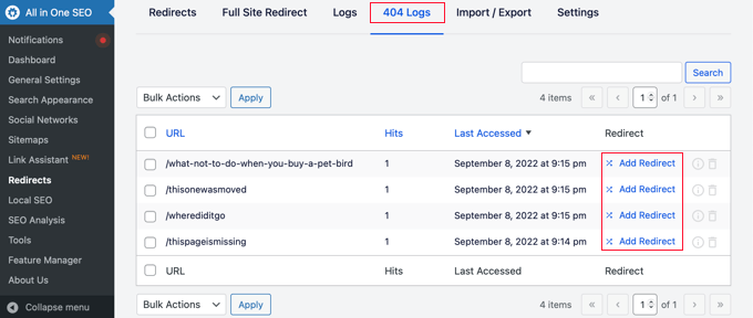 303aioseo404logs