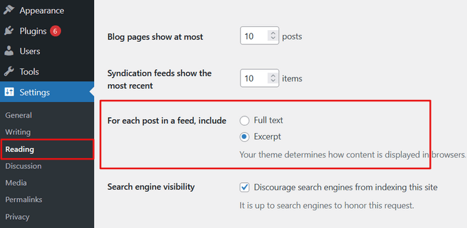 settings-reading-excerpt