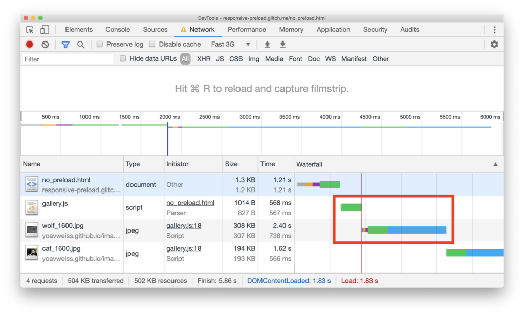 Learn more about Preloading Key Images Technical Illustration3