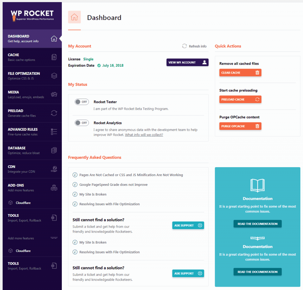 WordPress cache plug-in WP ROCKET configuration tutorial illustration4