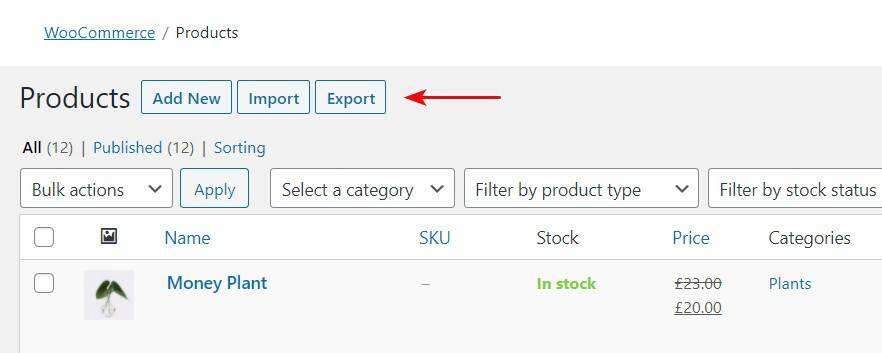 如何导出或者导入WooCommerce产品插图3