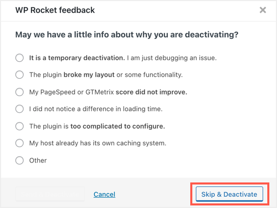 How do I bypass the WP Rocket cache in WordPress? Illustration1