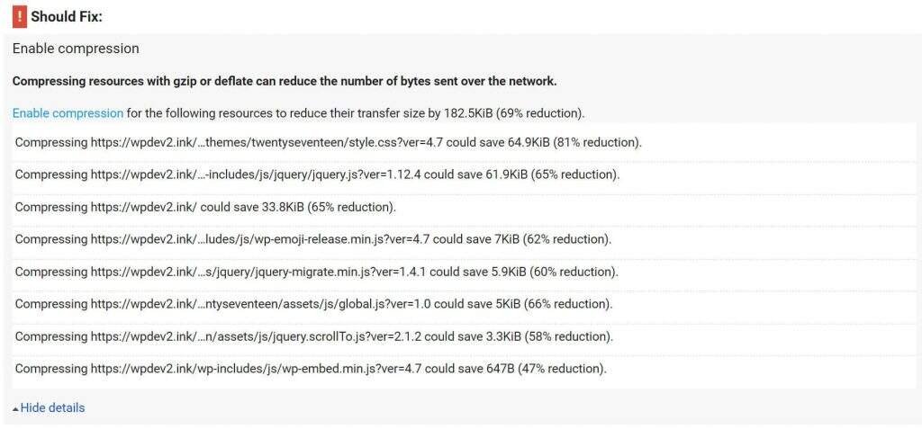 How to achieve the full score illustration of Google PageSpeed Insights test2