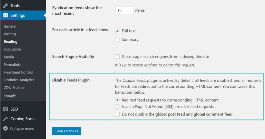 How to Disable RSS Feed Illustration for WordPress Sites1