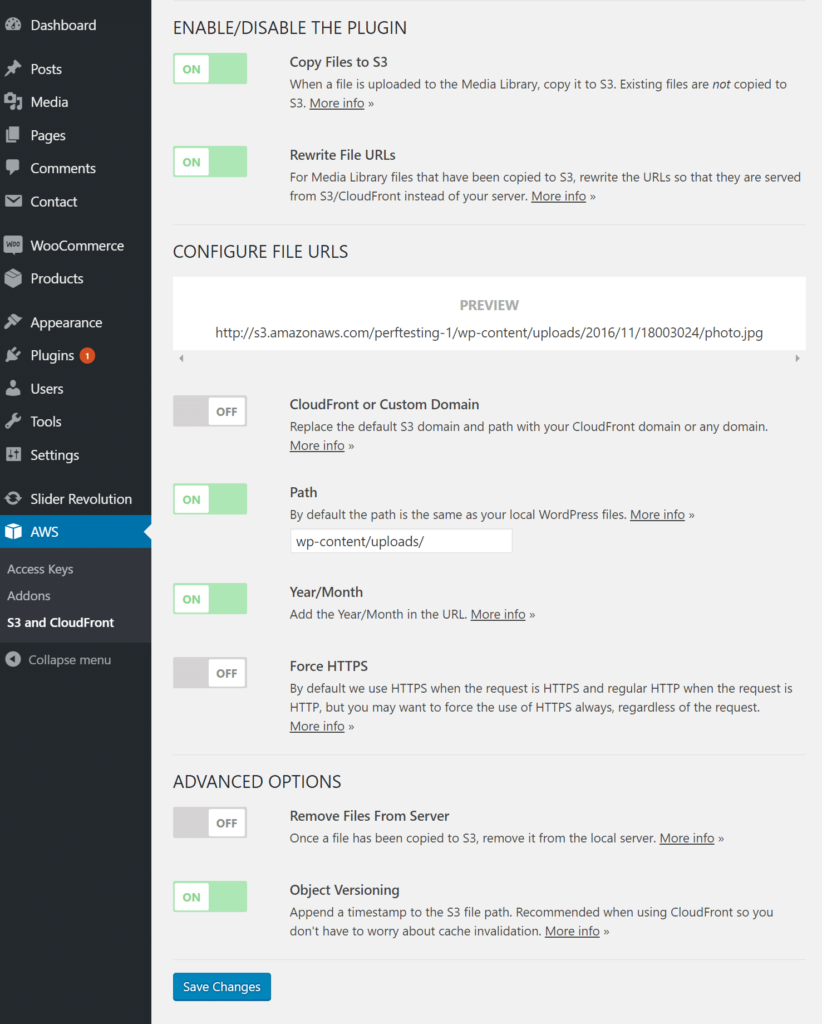 WordPress website Amazon S3 and CDN Integration Guide illustrations13