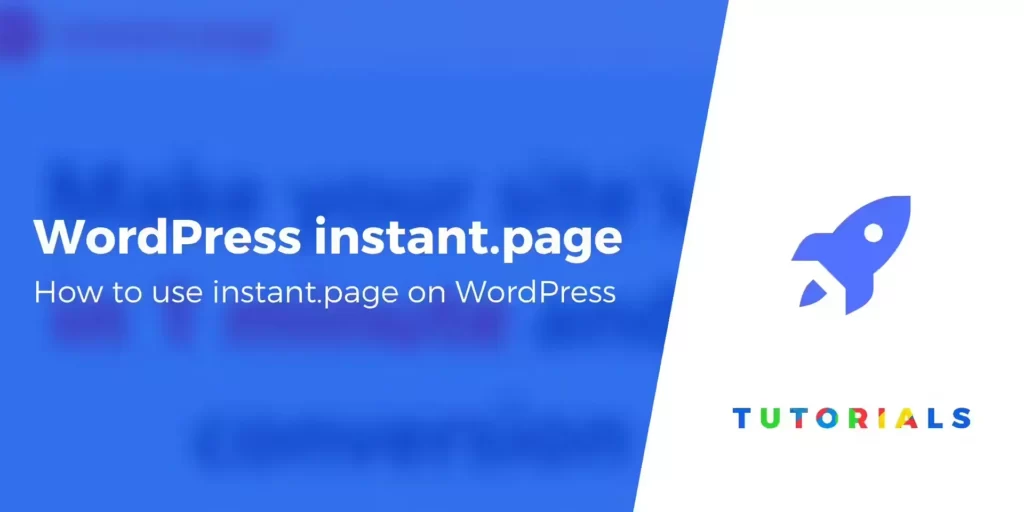 Using Instant Page to Improve Page Loading Speed