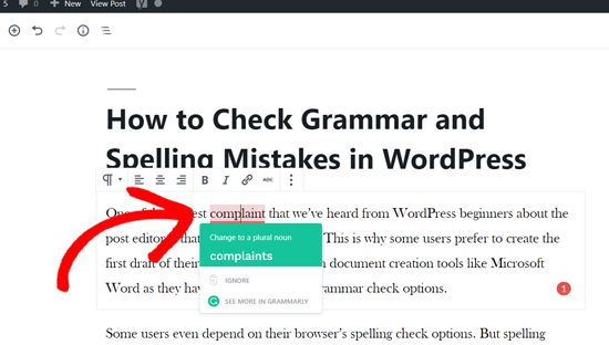 How to check WordPress articles for grammar and misspelling illustrations9