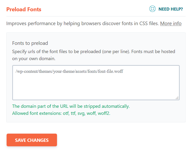 How to fix WordPress preloading key request issue due to fonts? illustrations2