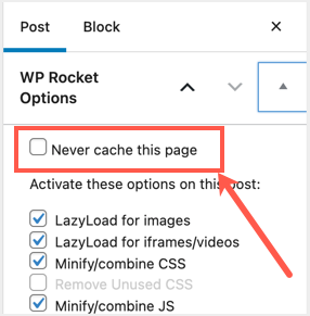 How do I bypass the WP Rocket cache in WordPress? Illustration3